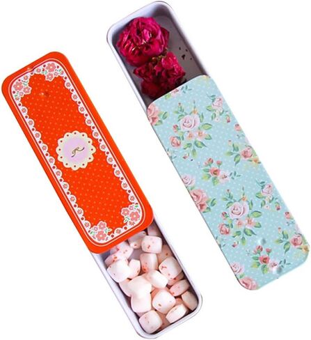 RAYNAG 8 عبوات معدنية صغيرة منزلق علوي من القصدير، صندوق محمول لتخزين الحرف اليدوية، نمط عشوائي in Kuwait