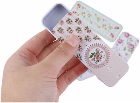 RAYNAG 8 عبوات معدنية صغيرة منزلق علوي من القصدير، صندوق محمول لتخزين الحرف اليدوية، نمط عشوائي in Kuwait