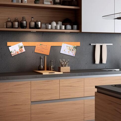 شرائط شريط نشرات صغيرة للوحة الفلين، شريطان من الفلين مع لاصق ذاتي، لوحة دبوس للجدران، المذكرات، المكتب، المنزل، المطبخ، المدرسة، المكتب، كل لفة 48 بوصة × 0.79 بوصة - سمك 9 مم in Kuwait