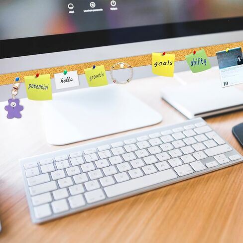 شرائط شريط نشرات صغيرة للوحة الفلين، شريطان من الفلين مع لاصق ذاتي، لوحة دبوس للجدران، المذكرات، المكتب، المنزل، المطبخ، المدرسة، المكتب، كل لفة 48 بوصة × 0.79 بوصة - سمك 9 مم in Kuwait
