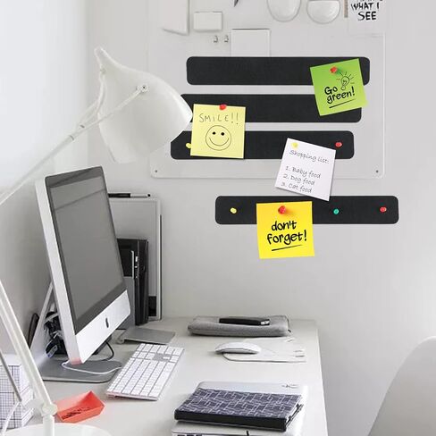 Self-Adhesive Felt Pin Bulletin Board Decorations - Wall Cork Board Sheet Lightweight Felt Strips with Adhesive Backing Includes 8 Felt Strips and 30 Pushpins for Classroom, Office in Saudi Arabia
