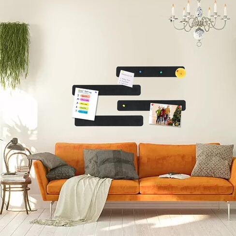 Self-Adhesive Felt Pin Bulletin Board Decorations - Wall Cork Board Sheet Lightweight Felt Strips with Adhesive Backing Includes 8 Felt Strips and 30 Pushpins for Classroom, Office in Saudi Arabia