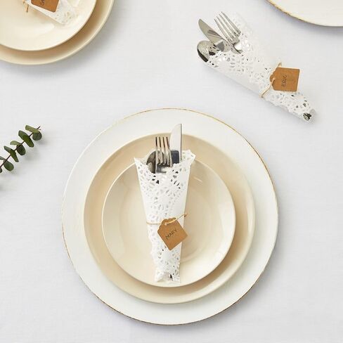 Juvale 150 Pack Round White Paper Doilies for Crafts, Tableware Decor, Parties, Wedding, Assorted Size Charger Plates for Cakes, Desserts (6.5, 8.5, and 10.5 Inch) in Kuwait