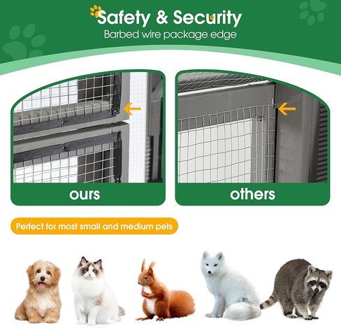 حاوية قطط خشبية خارجية مقاس 68 بوصة مع منازل قيلولة، منزل كيتي فاخر مع منصات قفز وسقف أسفلت مقاوم للعوامل الجوية، مأوى للسكن في بيت كيتي in Kuwait