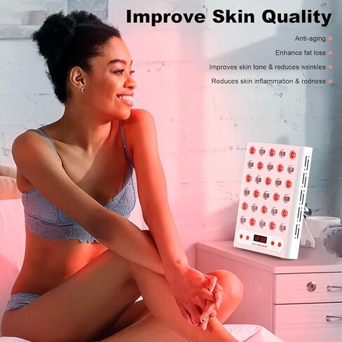 Red Light Therapy, Portable Red Near Infrared Light 660nm 850nm with 30 Clinical Grade Dual Chips LEDs & Timer, High Power Panel lamp for Skin Health, Body Recovery, Pain Relief (20W) in Saudi Arabia