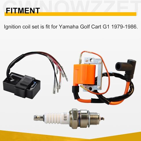 Ignition Coil Spark Plug and Ignitor CDI Box for 1979-1986 Yamaha Gas Golf Cart G1 2 Cycle Replace 10-85540-20-00 355-82310 8H4-82310-20-00 in Saudi Arabia