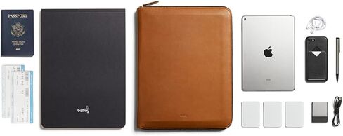 Bellroy Work Folio A4 (Premium Leather Portfolio, Zipper Closure, Organizers A4 Notebooks, Pens, Phone, Cards & More) - Caramel in Saudi Arabia