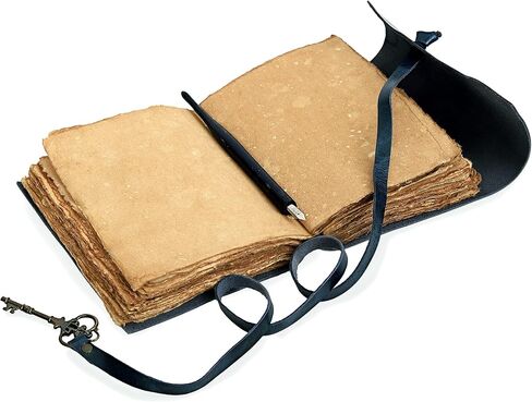 Vintage Leather Journal - Antique Handmade Leather Bound Journal with Old Fashioned Deckle Edge Paper - Drawing Journal Perfect for Writing, a Book of Shadows Journal (7 inch Royal Blue Key Closure) in Saudi Arabia