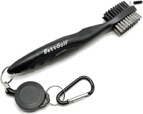 Golf Club Brush and Groove Cleaner Brush Brushes in 5 for Golf Shoes/Golf Club/Golf/Golf Groove, Attach 2 feet Retractable Zip-line Aluminum Carabiner in Saudi Arabia
