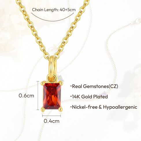 Gold Birthstone Necklace for Women Girls, Diamond Dainty Emerald Necklace for Women Mothers, Cubic Zirconia Pendant Necklace Jewelry Birthday Gift for Her Mom Wife Girlfriend Daughter in Saudi Arabia
