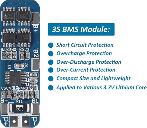 5 قطعة 3S 10A BMS 18650 BMS وحدة شاحن بطارية ليثيوم أيون لوح حماية شاحن ليثيوم أيون وحدة حماية الإفراط في التفريغ/الإفراط في التيار in Saudi Arabia