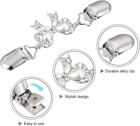 uxcell Sweater Clips Cardigan Collar Clips Bow-knot Shawl Clips Dresses Clip Butterfly Clothes Clip for Women in Saudi Arabia