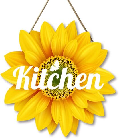Sunflower Bathroom Wood Sign Door Hanger 12 Inch Sunflower Wreath for Wall Spring Summer Fall Hanging Signs for Bathroom Home Decor Indoor Outdoor in Saudi Arabia