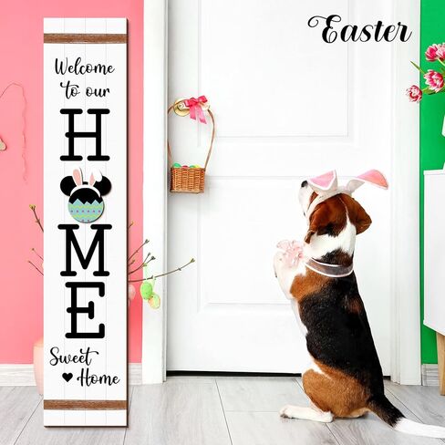 علامة ترحيب بالماوس مقاس 46.5 بوصة لوقوف الشرفة الأمامية، 13 قطعة من أكاليل الترحيب الخشبية القابلة للتبديل، لافتات باب ترحيب رأسية للصيف في الهواء الطلق، ديكور منزلي موسمي جميل in Kuwait