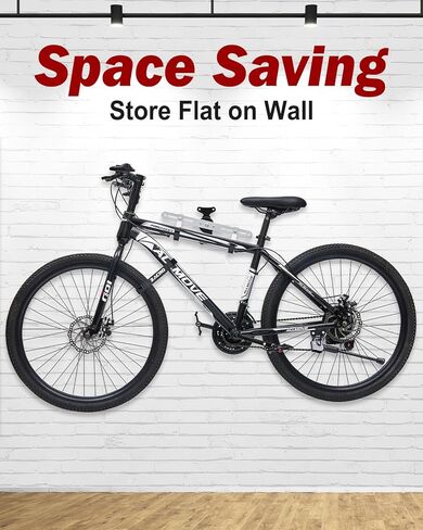 شماعة تثبيت على الحائط للدراجة من Zacro، مرآب حامل الدراجة قابل للتعديل، حامل جداري قوي للدراجة، حامل أفقي للدراجة لتخزين الدراجة في الأماكن المغلقة، مناسب للدراجات الجبلية الهجينة على الطرق مع قطعتين من أشرطة حامل الدراجة in Kuwait