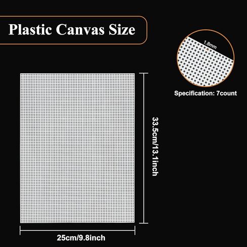 20 PCS Plastic Canvas Sheets 7 Count 9.8X 13.2Inch Plastic Mesh Sheet Large Plastic Canvas for Embroidery Crafting, Acrylic Yarn Crafting, Knit and Crochet Projects in Kuwait