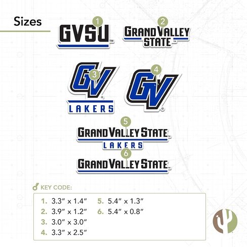 Desert Cactus Grand Valley State University Sticker GVSU Lakers Stickers Vinyl Decals Laptop Water Bottle Car Scrapbook T2 (Type 2) in Saudi Arabia