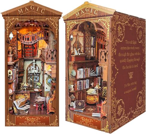 مجموعة أدوات كتاب DIY، كتاب DIY Dollhouse Booknook، كتاب سحري، نهايات كتب ألغاز خشبية ثلاثية الأبعاد، مجموعات مصغرة لزوايا الكتب مع ضوء LED للبالغين (SQ06) in Kuwait