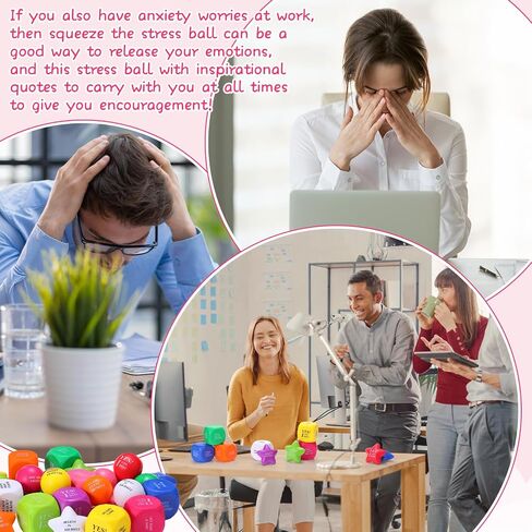 60 Pcs Stress Balls Motivational Anxiety Stress Relief Ball Star Hand Exercise Balls Inspirational Stress Toy Bulk Encouraging Gifts for Coworkers Adults Girls Boys Anxiety Fidget Relief in Saudi Arabia