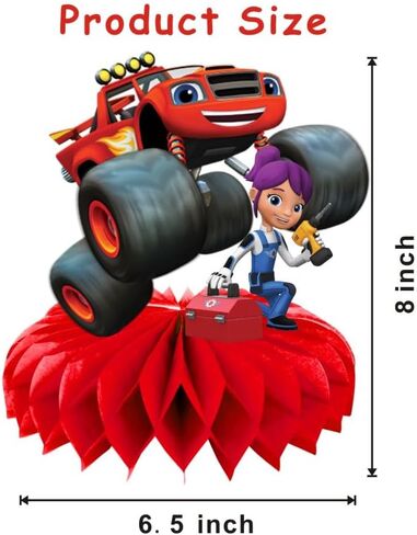6 قطع من قطعة مركزية للطاولة على شكل قرص العسل من Blaze and the Monster Machines، لوازم الحفلات التي تحمل طابع Blaze، وBlaze and the Monster Machines لتزيين سطح المكتب لحفلات أعياد الميلاد للأطفال in Kuwait