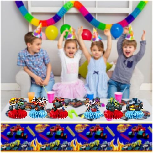 6 قطع من قطعة مركزية للطاولة على شكل قرص العسل من Blaze and the Monster Machines، لوازم الحفلات التي تحمل طابع Blaze، وBlaze and the Monster Machines لتزيين سطح المكتب لحفلات أعياد الميلاد للأطفال in Kuwait