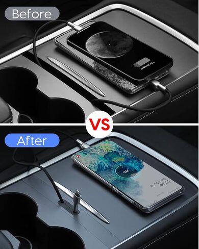 حامل كابل شحن لوحدة التحكم المركزية Tesla Model 3/Y (2021-2023)، منظم كابل شحن Type-C/USB لـ Tesla Model 3 / Model Y، Model 3 وملحقات Model Y، ملحقات Tesla in Kuwait