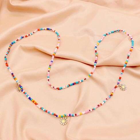 FUTIMELY Waist Bead Chains for Women Girls,Colorful Elastic Seed Beads Belly Body Chain with Butterfly Daisy Evil Eyes Pendent Beach African Jewelry in Saudi Arabia