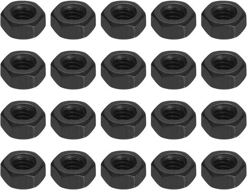 uxcell 1/4-20 UNC Hex Nuts, Carbon Steel Grade 8.8 Black Oxide Hexagon Nut for Screw Bolt, 20 of Pack in Saudi Arabia