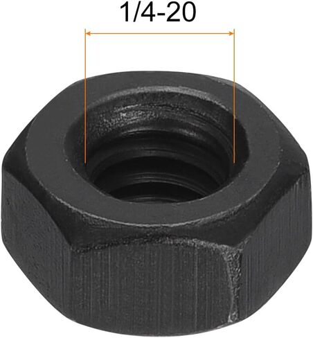 uxcell 1/4-20 UNC Hex Nuts, Carbon Steel Grade 8.8 Black Oxide Hexagon Nut for Screw Bolt, 20 of Pack in Saudi Arabia
