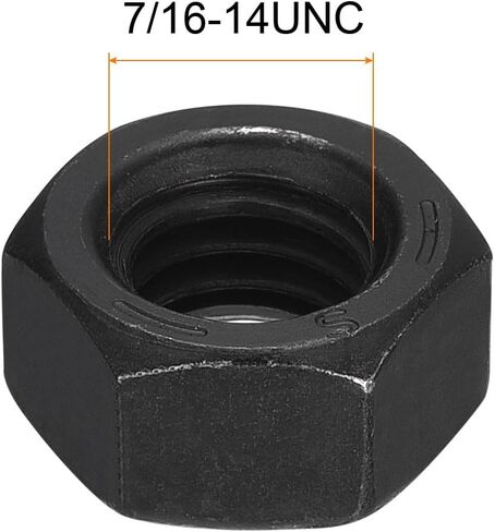 uxcell 1/4-20 UNC Hex Nuts, Carbon Steel Grade 8.8 Black Oxide Hexagon Nut for Screw Bolt, 20 of Pack in Saudi Arabia