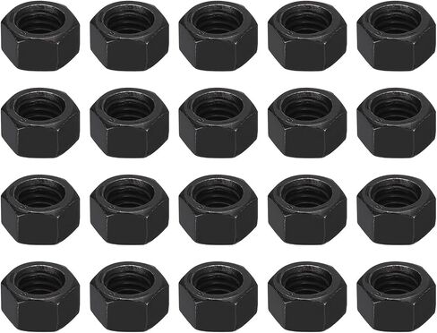 uxcell 1/4-20 UNC Hex Nuts, Carbon Steel Grade 8.8 Black Oxide Hexagon Nut for Screw Bolt, 20 of Pack in Saudi Arabia