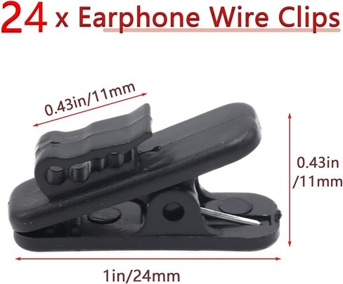 حزمة من 24 مشبك ملابس لسماعات الرأس، مشبك كابل سماعة الرأس، سلك دائري برعم الأذن، سلك تثبيت سماعة الرأس، مشابك ملابس لتثبيت سلك سماعة الأذن/الميكروفون in Kuwait