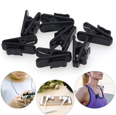 حزمة من 24 مشبك ملابس لسماعات الرأس، مشبك كابل سماعة الرأس، سلك دائري برعم الأذن، سلك تثبيت سماعة الرأس، مشابك ملابس لتثبيت سلك سماعة الأذن/الميكروفون in Kuwait