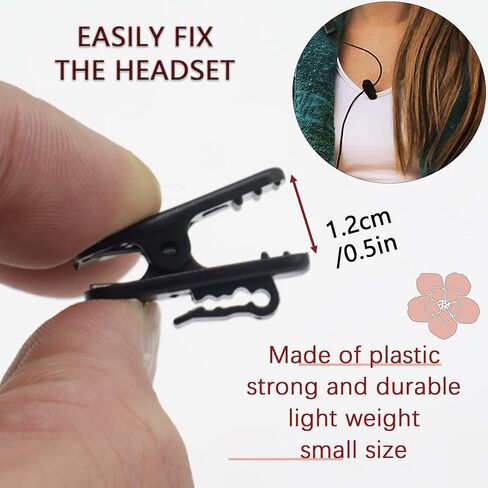 حزمة من 24 مشبك ملابس لسماعات الرأس، مشبك كابل سماعة الرأس، سلك دائري برعم الأذن، سلك تثبيت سماعة الرأس، مشابك ملابس لتثبيت سلك سماعة الأذن/الميكروفون in Kuwait