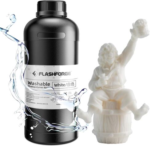 راتنج طابعة ثلاثية الأبعاد Flashforge 1 كجم، راتنج معالجة سريع للأشعة فوق البنفسجية 405 نانومتر سائل طابعة ثلاثية الأبعاد من راتنج فوتوبوليمر قياسي لطباعة LCD/DLP/SLA ثلاثية الأبعاد، دقة عالية وانكماش منخفض، رائحة منخفضة (رمادي ميكا، 1 كجم) in Saudi Arabia