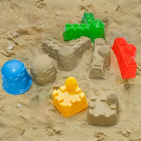 Holady 7 Pcs Beach Sand Toys Set,Includes Beach Toys Castle Molds Sand Molds, Beach Bucket,Shovel Tool Kit,Fun Outdoor Games Beach Accessories for Boys Girls in Kuwait