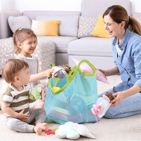 حقيبة شاطئ شبكية، حقيبة شبكية سريعة الجفاف قابلة للطي، حقيبة تخزين منظمة لألعاب الشاطئ لحمل الألعاب والكرات والصدفة أو غيرها من عناصر الشاطئ، حقيبة تخزين كبيرة لمستلزمات الشاطئ تبقى بعيدًا عن الرمال والماء in Kuwait