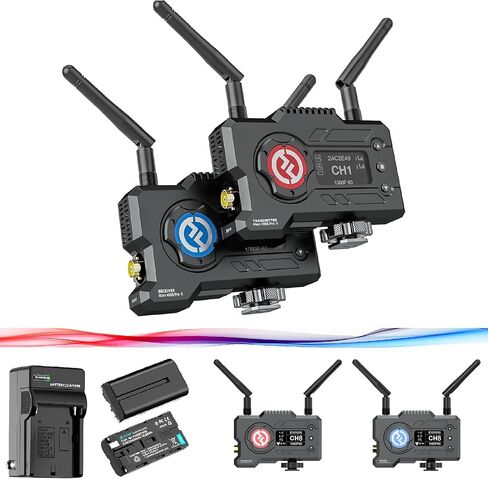 Hollyland Mars 400S Pro II جهاز إرسال واستقبال فيديو HDMI SDI لاسلكي، نطاق استجابة 0.07 ثانية بطول 450 قدم، مراقبة 4APP، نظام نقل 1080 بكسل 12 ميجا بت في الثانية 5 جيجا [حزمة بطارية وحزمة شاحن تيار متردد] in Kuwait