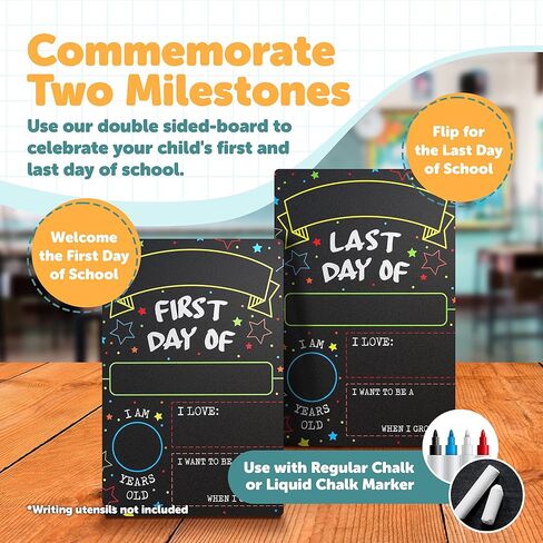 First Day Last Day of School Chalkboard Double Sided Sign - 12" x 7.9" in Saudi Arabia