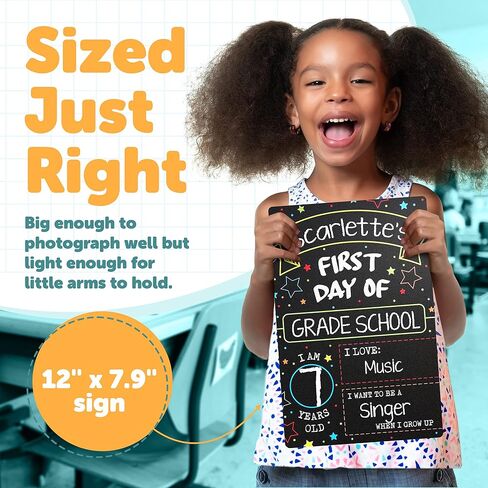 First Day Last Day of School Chalkboard Double Sided Sign - 12" x 7.9" in Saudi Arabia