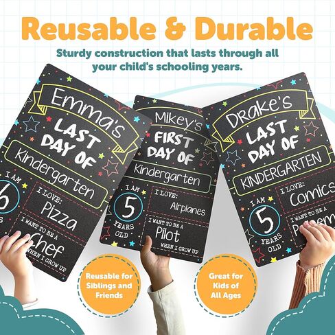 First Day Last Day of School Chalkboard Double Sided Sign - 12" x 7.9" in Saudi Arabia