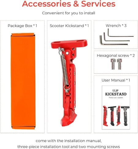 ulip Electric Scooter Kickstand-Scooter Footrest Replacement Part- Aluminium Scooter Parking Bracket for Xiaomi M365, 1S, Essential, Pro, Pro2/3 Gotrax G4 Hiboy S2 Black in Saudi Arabia