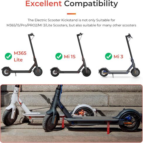 ulip Electric Scooter Kickstand-Scooter Footrest Replacement Part- Aluminium Scooter Parking Bracket for Xiaomi M365, 1S, Essential, Pro, Pro2/3 Gotrax G4 Hiboy S2 Black in Saudi Arabia