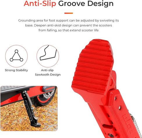 ulip Electric Scooter Kickstand-Scooter Footrest Replacement Part- Aluminium Scooter Parking Bracket for Xiaomi M365, 1S, Essential, Pro, Pro2/3 Gotrax G4 Hiboy S2 Black in Saudi Arabia
