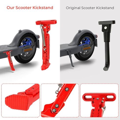 ulip Electric Scooter Kickstand-Scooter Footrest Replacement Part- Aluminium Scooter Parking Bracket for Xiaomi M365, 1S, Essential, Pro, Pro2/3 Gotrax G4 Hiboy S2 Black in Saudi Arabia