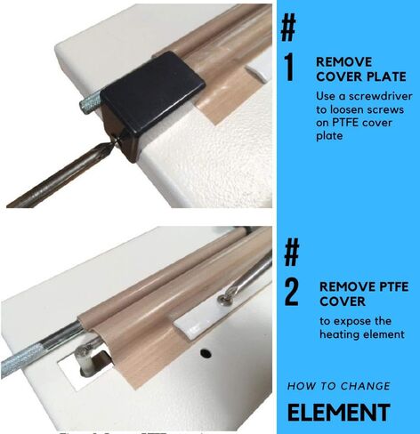 Replacement PTFE Kit for Long 24" 780W Impulse Heat Sealer Machine for Wide Plastic Poly Bag - 2 Heating Elements, 2 PTFE Cover in Saudi Arabia