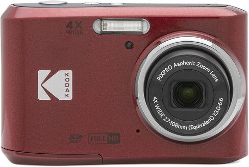 كاميرا رقمية Kodak PIXPRO FZ45 Friendly Zoom 16MP Full HD رقمية، حمراء، حزمة مع بطاقة ذاكرة 32 جيجابايت وحقيبة كاميرا in Kuwait