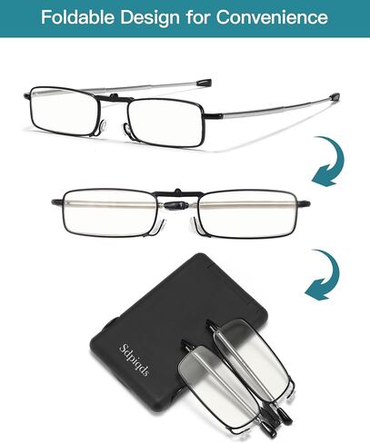 2 Pack Reading Glasses Blue Light Blocking,Folding Readers for Women Man,Lightweight Portable Case with Mirror 1.0X in Saudi Arabia