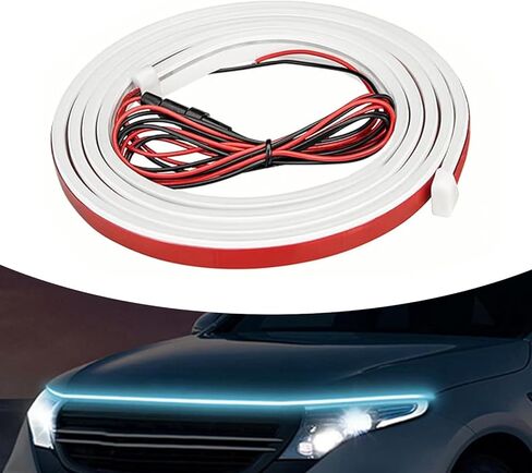 قطعة واحدة من مصابيح LED النهارية للسيارات، شرائط توجيه ضوء فجوة الغطاء 70.86 بوصة، أضواء جو عالية السطوع مع مسح بدء التشغيل، ملحق تعديل الديكور، لمعظم الموديلات (أبيض) in Saudi Arabia