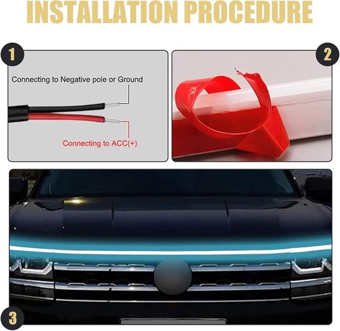 قطعة واحدة من مصابيح LED النهارية للسيارات، شرائط توجيه ضوء فجوة الغطاء 70.86 بوصة، أضواء جو عالية السطوع مع مسح بدء التشغيل، ملحق تعديل الديكور، لمعظم الموديلات (أبيض) in Saudi Arabia